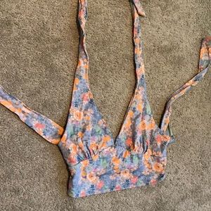 Pins and needles crop top halter